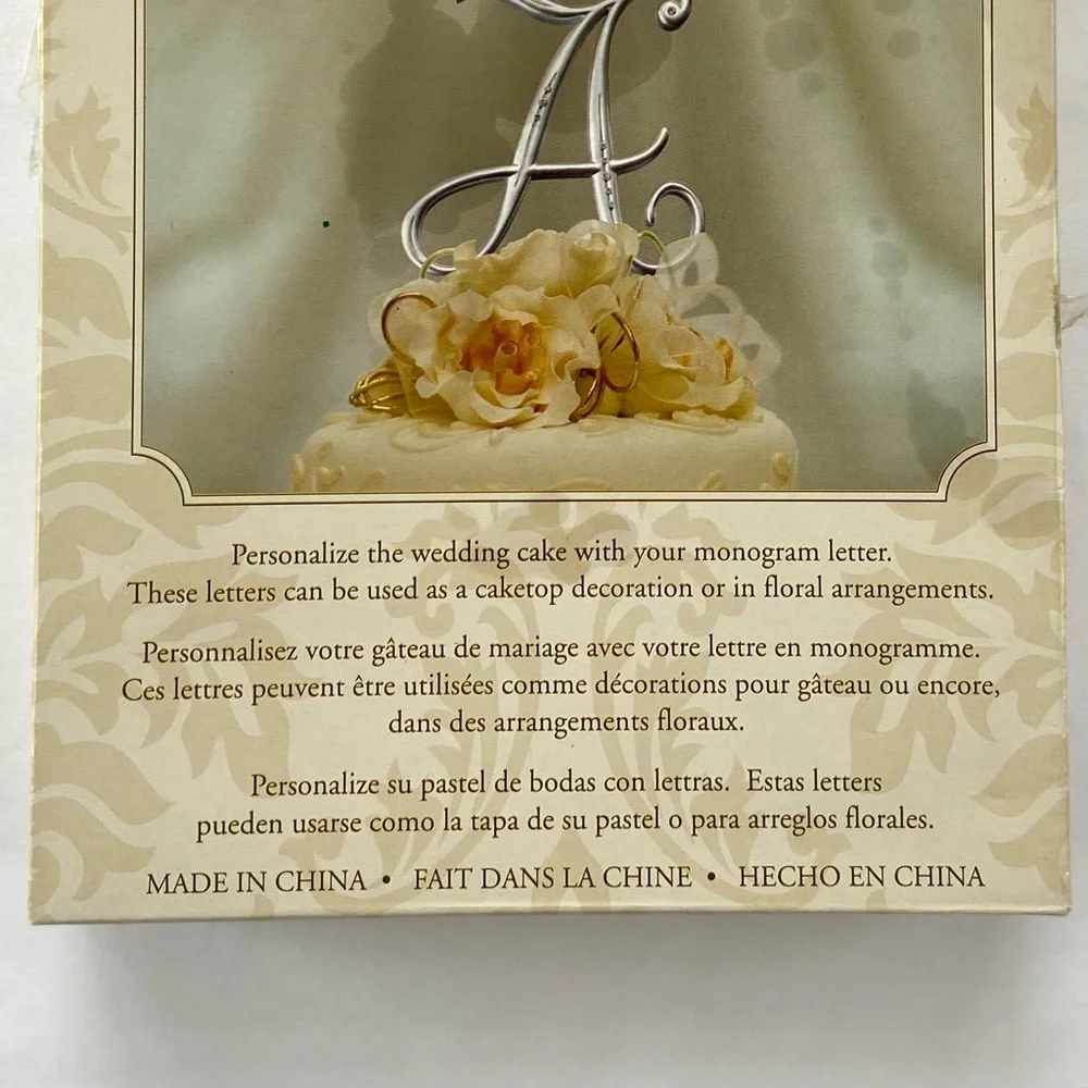 Lillian Rose Silver Letter B Rhinestone Cake Topper Monogram 5.5